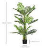 HOMCOM 5FT Artificial Areca Palm Tree in Pot with Realistic Leaves, Indoor Outdoor Tropical Palm Fake Plants for Home Office Living Room Decor