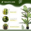 HOMCOM 5FT Artificial Areca Palm Tree in Pot with Realistic Leaves, Indoor Outdoor Tropical Palm Fake Plants for Home Office Living Room Decor