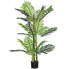 HOMCOM 5FT Artificial Areca Palm Tree in Pot with Realistic Leaves, Indoor Outdoor Tropical Palm Fake Plants for Home Office Living Room Decor