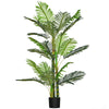 HOMCOM 5FT Artificial Areca Palm Tree in Pot with Realistic Leaves, Indoor Outdoor Tropical Palm Fake Plants for Home Office Living Room Decor