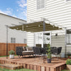 Outsunny Retractable Replacement Pergola Canopy for 10' x 10' Pergola, Pergola Cover Replacement, Tan