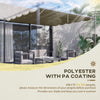 Outsunny Retractable Replacement Pergola Canopy for 10' x 10' Pergola, Pergola Cover Replacement, Tan