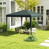 Outsunny 9' x 9' Party Tent Portable Gazebo Canopy for Weddings Parties Outdoor Sunshade with Dressed Legs, Dark Green