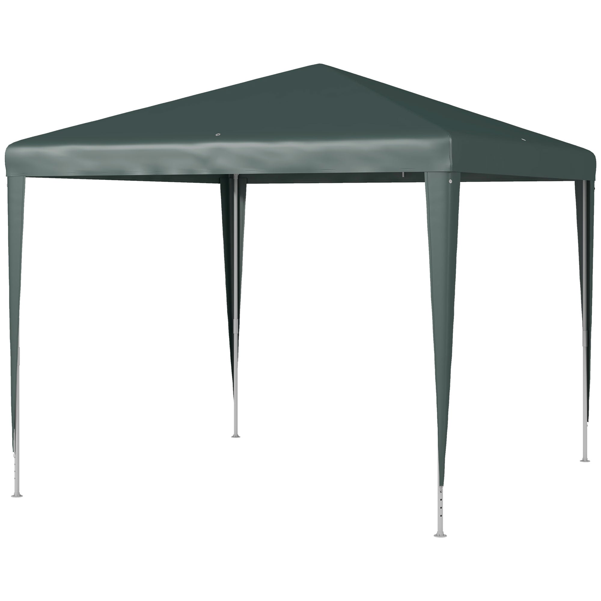 Outsunny 9' x 9' Party Tent Portable Gazebo Canopy for Weddings Parties Outdoor Sunshade with Dressed Legs, Dark Green