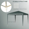 Outsunny 9' x 9' Party Tent Portable Gazebo Canopy for Weddings Parties Outdoor Sunshade with Dressed Legs, Dark Green
