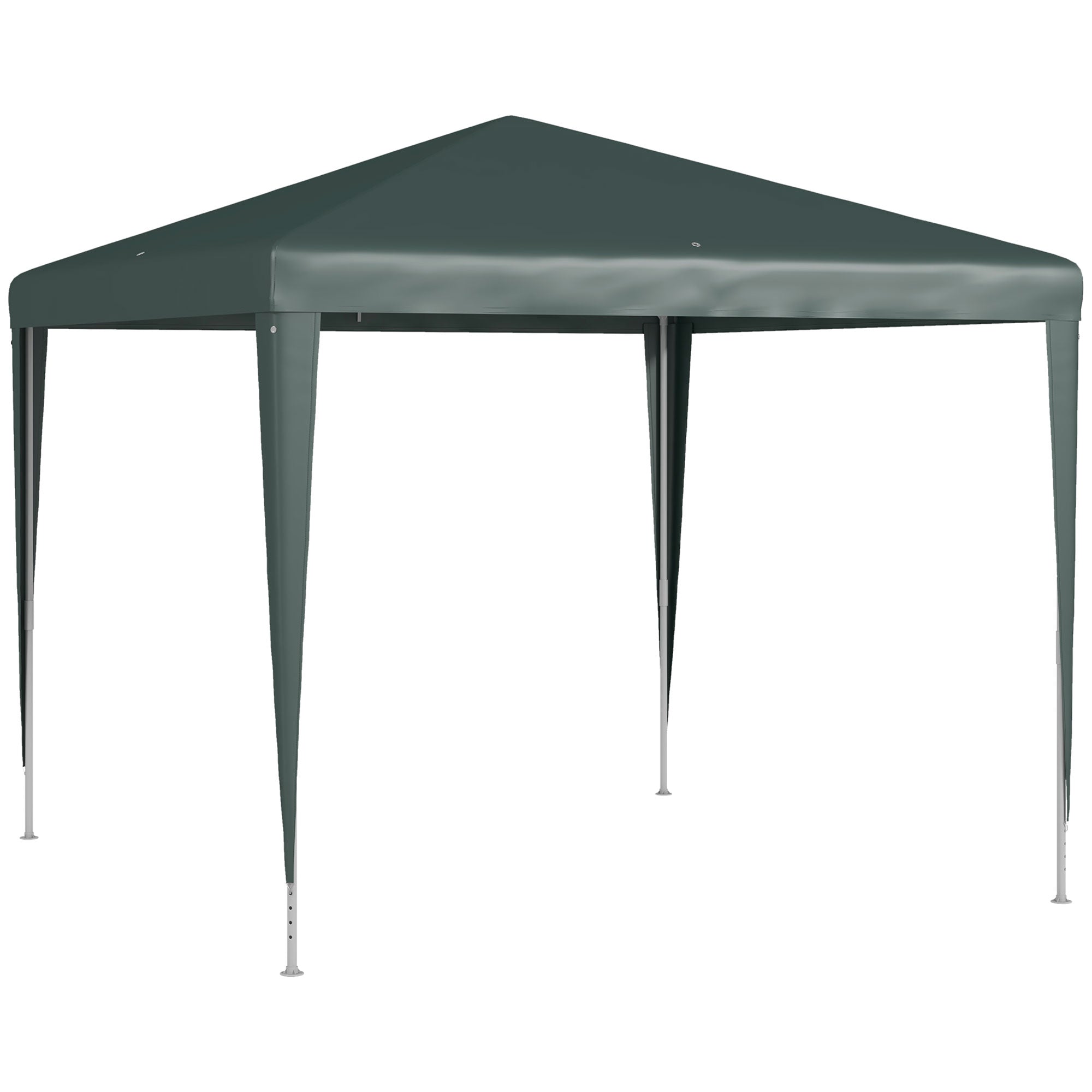 Outsunny 9' x 9' Party Tent Portable Gazebo Canopy for Weddings Parties Outdoor Sunshade with Dressed Legs, Dark Green