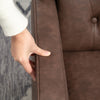 HOMCOM Faux Leather Accent Chair, Upholstered Wingback Armchair, Modern Button Tufted Living Room Chair with Thick Padding, Brown