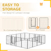 PawHut Dog Playpen, Heavy-duty Metal Puppy Play Pen, Pet Exercise Fences for Outside and Indoor, DIY Design with Door for Multiple Dogs, 16 Panels, 39''H
