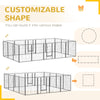 PawHut Dog Playpen, Heavy-duty Metal Puppy Play Pen, Pet Exercise Fences for Outside and Indoor, DIY Design with Door for Multiple Dogs, 16 Panels, 39''H