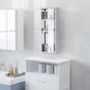 kleankin Wall Mount Medicine Cabinet, Bathroom Cabinet with 3 Tier Shelves, Stainless Steel Frame and Glass Door, Lockable with 2 Keys, Silver, 8" x 23"