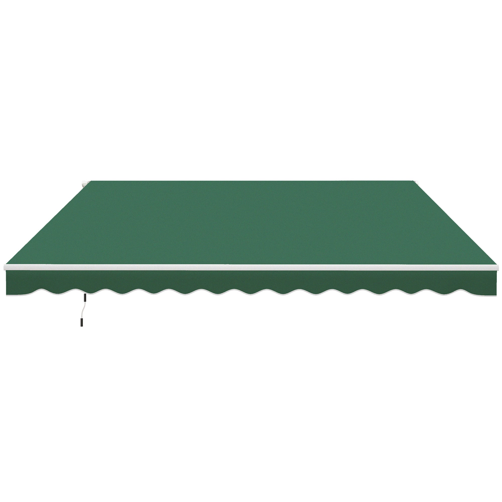 Outsunny 12' x 10' Retractable Awning Patio Sun Shade Shelter with Manual Crank Handle, UV & Water-Resistant Fabric and Aluminum Frame for Deck, Balcony, Yard, Green