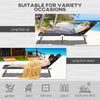 Outsunny 2PCS Adjustable Outdoor Lounge Chair, Garden Folding Chaise Lounge w/ Reading Hole Reclining Tanning Chair Seat, Folding Camping Beach Lounging Bed with Head Support Black