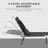 Outsunny 2PCS Adjustable Outdoor Lounge Chair, Garden Folding Chaise Lounge w/ Reading Hole Reclining Tanning Chair Seat, Folding Camping Beach Lounging Bed with Head Support Black