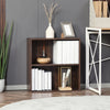 HOMCOM Wood Small Bookshelf 2 Tier Storage Rack Chest Unit Home Office Furniture Walnut