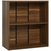 HOMCOM Wood Small Bookshelf 2 Tier Storage Rack Chest Unit Home Office Furniture Walnut