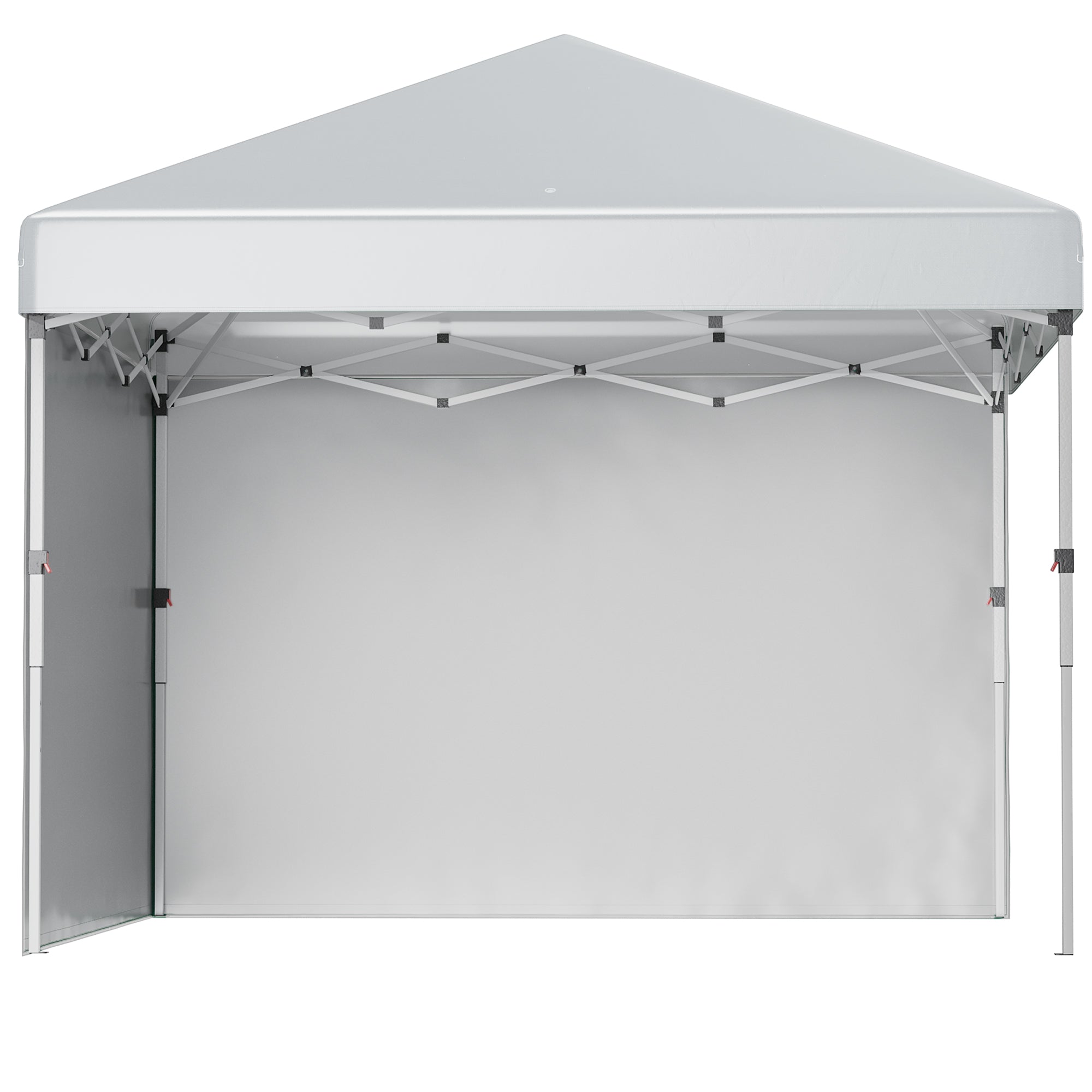 Outsunny 10' x 10' Pop Up Canopy Tent with Removable Sidewalls, Instant Shelter with Portable Roller Bag, 4 Sand Bags, Adjustable Height for Outdoor, Garden, Patio, Light Grey