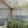 Outsunny 6' x 6' x 6.6' Polycarbonate Greenhouse, Walk-In Green House Kit Garden, Plants Grow, Galvanized Sheet Aluminum Frame with Rain Gutter, Vent and Sliding Door, Silver