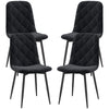 HOMCOM Dining Chairs Set of 4, Upholstered Kitchen Chair with Metal Legs, Modern Dining Room Chairs for Kitchen, Black