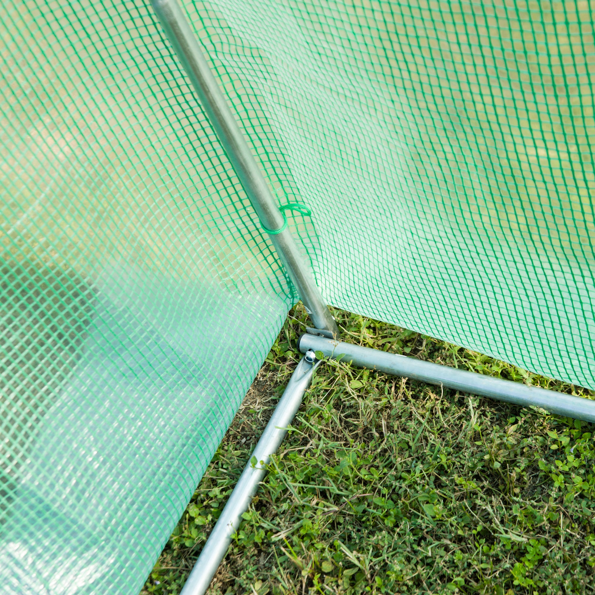 Outsunny 13' x 6.5' x 6.5' Steeple Walk-in Greenhouse Garden Plant Seed Grow Tent Polytennel with Windows and Door Green