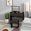 HOMCOM Vanity Desk Set with Flip Top Mirror and Cushioned Stool, Makeup Vanity with Storage Drawer, Dressing Table for Bedroom, Black