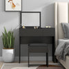 HOMCOM Vanity Desk Set with Flip Top Mirror and Cushioned Stool, Makeup Vanity with Storage Drawer, Dressing Table for Bedroom, Black