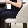 HOMCOM Dining Chairs Set of 4, Modern Upholstered Kitchen Chairs with Metal Legs, Shell Backrest and Padded Seat, Side Chairs for Dining Room, Bedroom, Living Room, Cream White