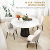 HOMCOM Dining Chairs Set of 4, Modern Upholstered Kitchen Chairs with Metal Legs, Shell Backrest and Padded Seat, Side Chairs for Dining Room, Bedroom, Living Room, Cream White