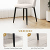 HOMCOM Dining Chairs Set of 4, Modern Upholstered Kitchen Chairs with Metal Legs, Shell Backrest and Padded Seat, Side Chairs for Dining Room, Bedroom, Living Room, Cream White