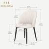 HOMCOM Dining Chairs Set of 4, Modern Upholstered Kitchen Chairs with Metal Legs, Shell Backrest and Padded Seat, Side Chairs for Dining Room, Bedroom, Living Room, Cream White
