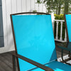 Outsunny Outdoor Glider Bench with Table, Patio Loveseat for 2 Persons, Garden Glider Rocking Chair with Breathable Mesh Fabric, Blue