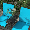 Outsunny Outdoor Glider Bench with Table, Patio Loveseat for 2 Persons, Garden Glider Rocking Chair with Breathable Mesh Fabric, Blue