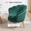 HOMCOM Modern Accent Chair, Velvet-Touch Fabric Leisure Club Chair with Gold Metal Legs for Bedroom, Dark Green