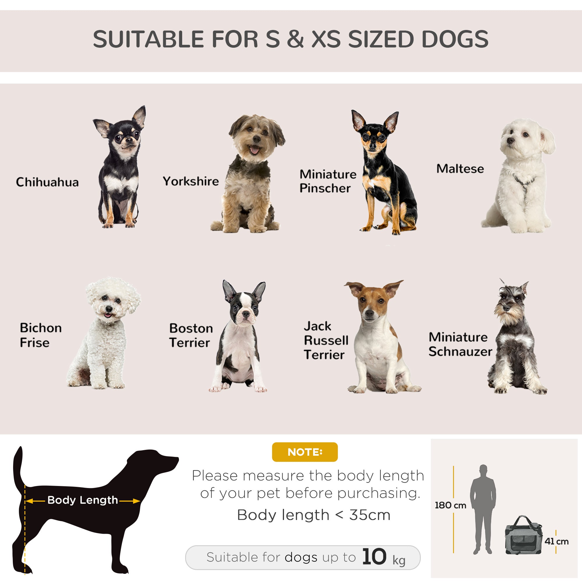 PawHut Foldable Pet Carrier for Small and Miniature Dogs, Portable Cat Carrier Soft Side Pet Travel Crate with Removable Mat, Storage Bags, Breathable Mesh 60 x 41.5 x 41cm - Grey