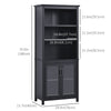 HOMCOM 3-Tier Multifunctional Bookcase, Storage Bookshelf, Display Shelves with Glass Doors, Open Compartments and Adjustable Shelves for Home Office, Living Room, Study, Black