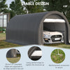 Outsunny 10' x 16' Carport, Heavy Duty Portable Garage / Storage Tent with Large Zippered Door, Anti-UV PE Canopy Cover for Car, Boat, Motorcycle, Bike, Garden Tools, Grey