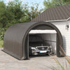 Outsunny 10' x 16' Carport, Heavy Duty Portable Garage / Storage Tent with Large Zippered Door, Anti-UV PE Canopy Cover for Car, Boat, Motorcycle, Bike, Garden Tools, Grey