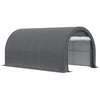 Outsunny 10' x 16' Carport, Heavy Duty Portable Garage / Storage Tent with Large Zippered Door, Anti-UV PE Canopy Cover for Car, Boat, Motorcycle, Bike, Garden Tools, Grey
