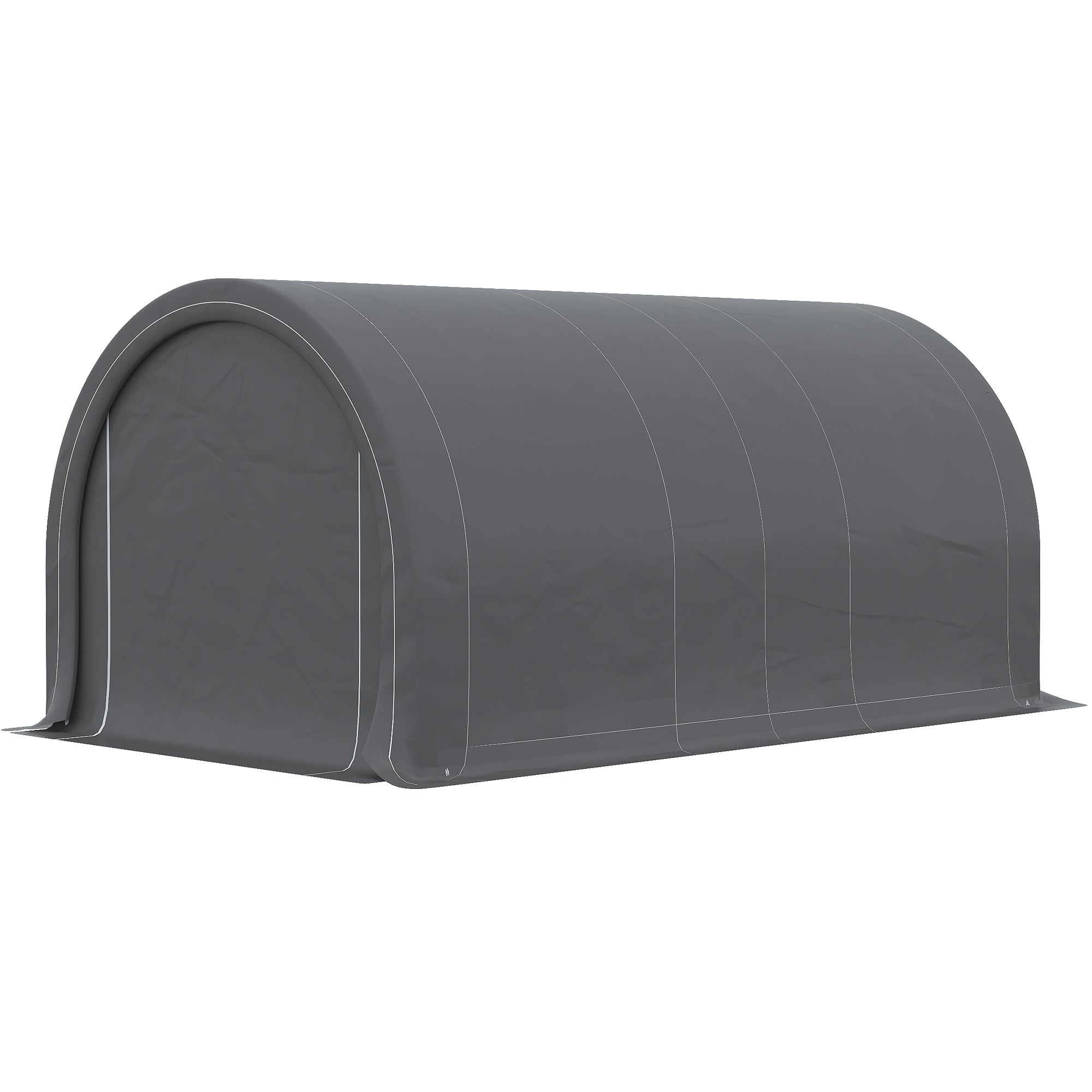 Outsunny 10' x 16' Carport, Heavy Duty Portable Garage / Storage Tent with Large Zippered Door, Anti-UV PE Canopy Cover for Car, Boat, Motorcycle, Bike, Garden Tools, Grey