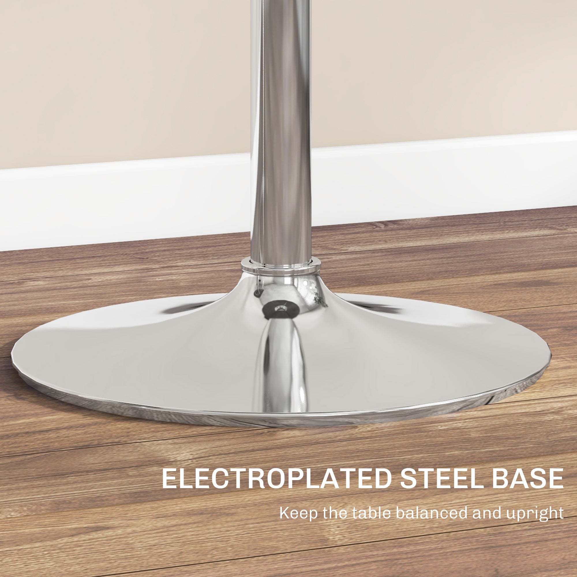 HOMCOM Round Bar Table for 2, Adjustable Pub Table with PE Rattan Top and Steel Base, Modern Bistro Table for Home Bar, Small Dining Room, Brown