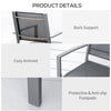 Outsunny Set of 2 Patio Dining Chair Outdoor Mesh Seat Heavy Duty Stackable Garden Bistro Chairs Yard Home Furniture Dark Grey