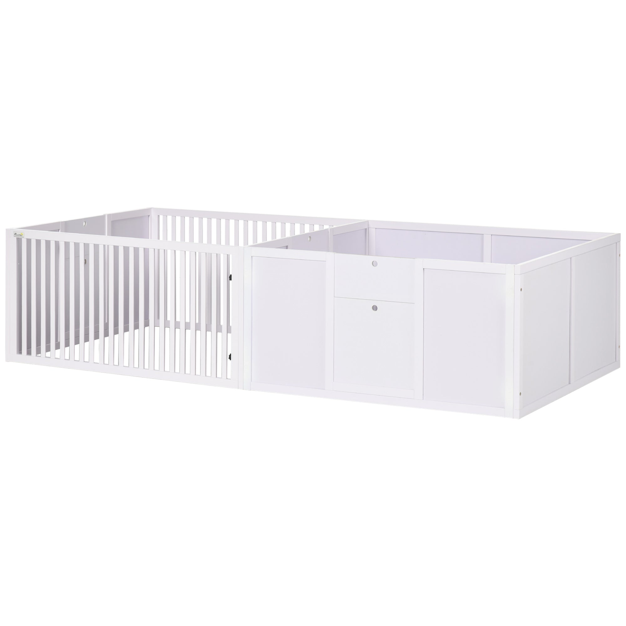 PawHut Whelping Box for Dogs, 20"H Puppy Whelping Box with Removable Doors, Dog Birth Supplies & Essentials for Indoor, 81" x 39" x 20", White