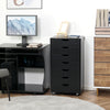 Vinsetto Vertical Filing Cabinet, 7-drawer File Cabinet, Mobile Office Storage Cabinet with Wheels for Home Office, Black