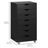Vinsetto Vertical Filing Cabinet, 7-drawer File Cabinet, Mobile Office Storage Cabinet with Wheels for Home Office, Black