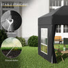 Outsunny 6.6'x6.6' Pop Up Canopy Tent with Sidewalls, Instant Sun Shelter Camping Gazebo with Carry Bag, for Outdoor, Garden, Patio, Black