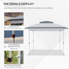 Outsunny 12' x 12' Pop Up Canopy Sun Shade Instant Tent Folding with Mesh Sidewalls, 3-Level Adjustable Height and Storage Bag, Gray