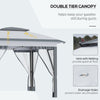 Outsunny 12' x 12' Pop Up Canopy Sun Shade Instant Tent Folding with Mesh Sidewalls, 3-Level Adjustable Height and Storage Bag, Gray