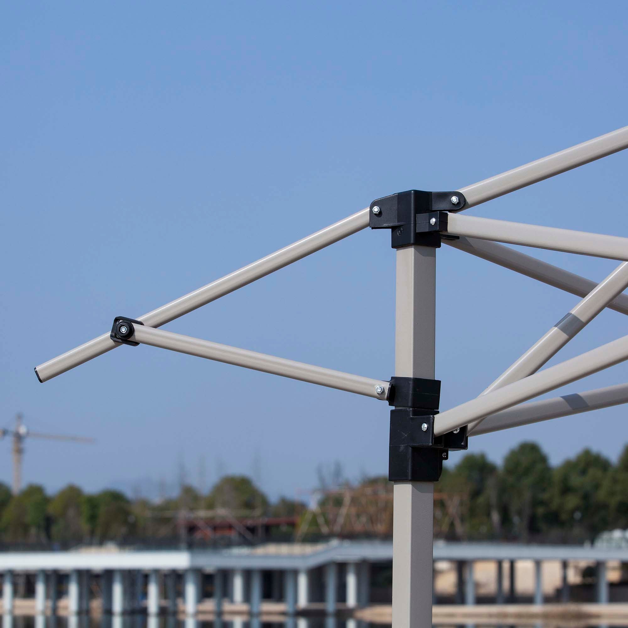 Outsunny 12' x 12' Pop Up Canopy Sun Shade Instant Tent Folding with Mesh Sidewalls, 3-Level Adjustable Height and Storage Bag, Gray