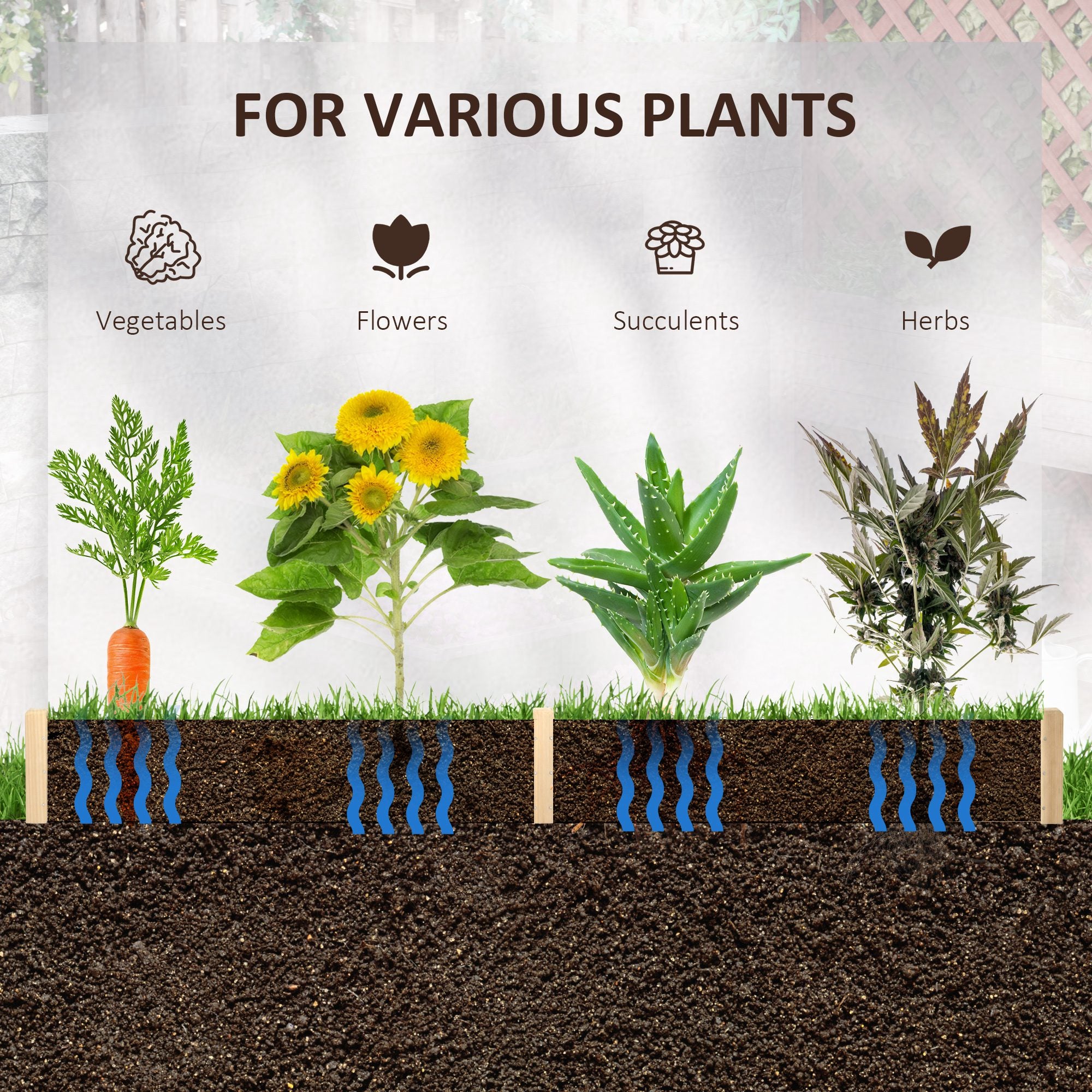 Outsunny 39" x 36" Screwless Raised Garden Bed, Hexagon Planter Box, Herb Garden for Vegetables, Flowers, Natural