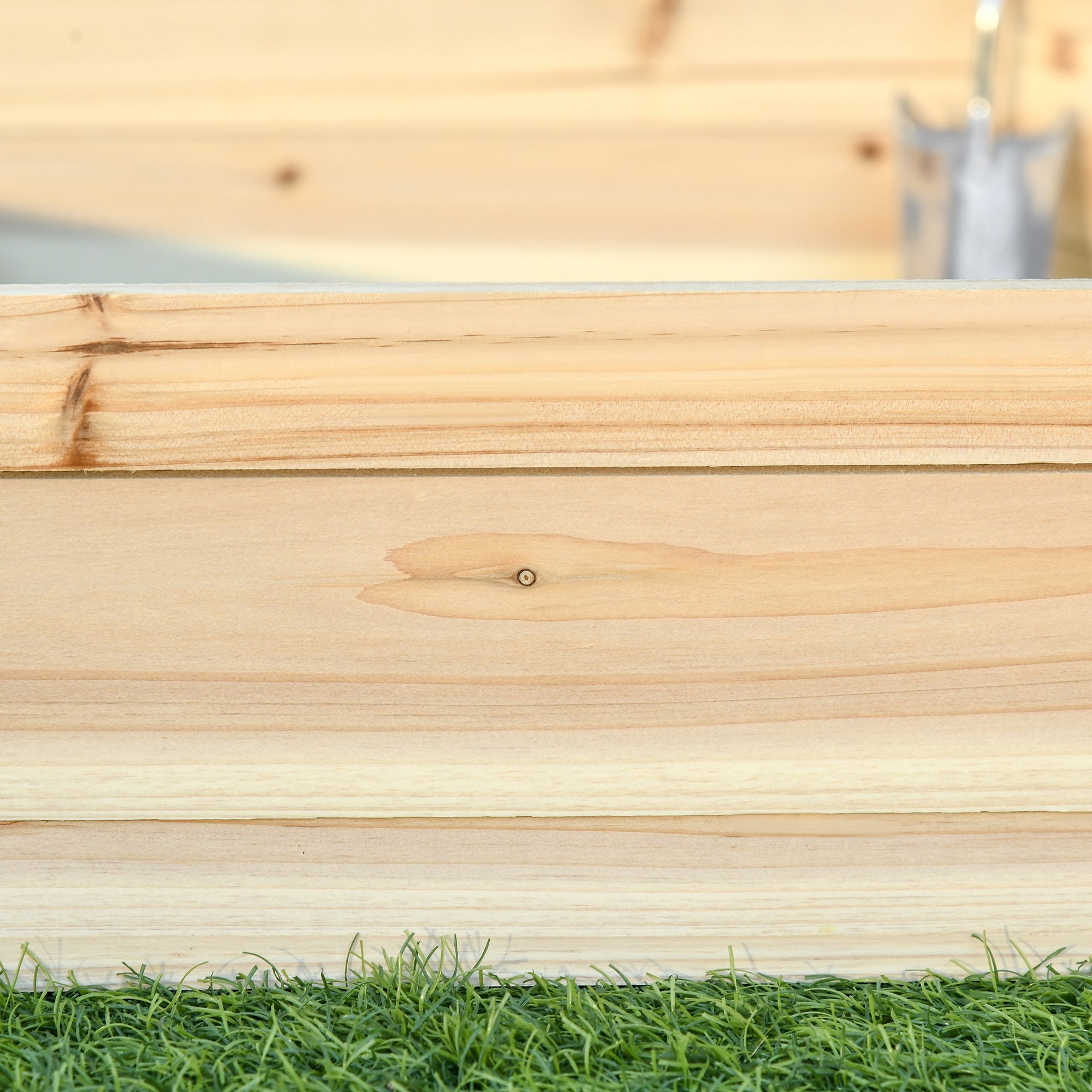 Outsunny 39" x 36" Screwless Raised Garden Bed, Hexagon Planter Box, Herb Garden for Vegetables, Flowers, Natural