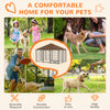 PawHut Large Dog Run, 6.9' x 4.6' x 5' Outdoor Dog Kennel with Canopy, Rotating Bowls, Door for Backyard & Garden, Coffee